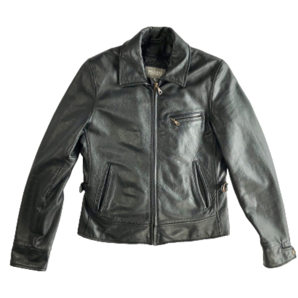 Wilsons Womens Leather Motorcycle Jacket Black w/ Zip Out Liner Sz Small